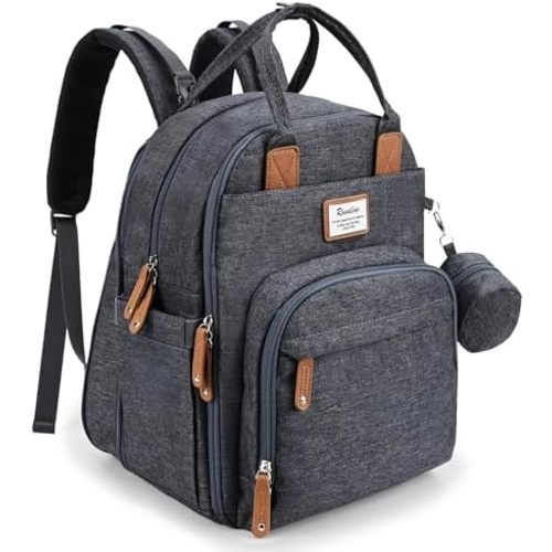 RUVALINO Baby Diaper Bag Backpack with Changing Pad, XL Dark Gray