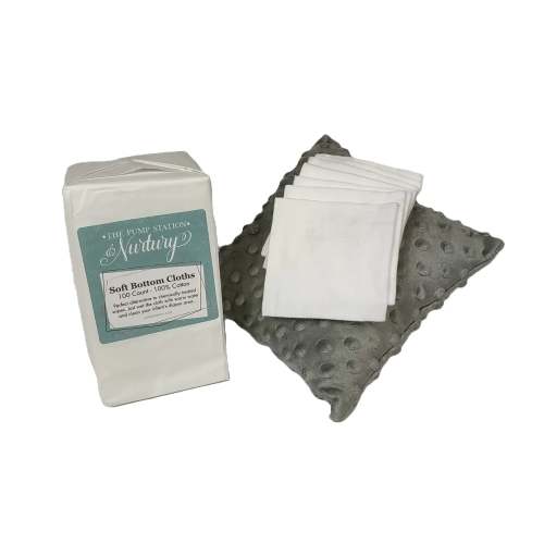 100% Cotton Soft Bottom Cloth Wipes - 100 Count