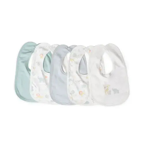 The Little Linen Co. Jersey Bib 5 Pack Savanna Giraffe | Baby Bunting AU
