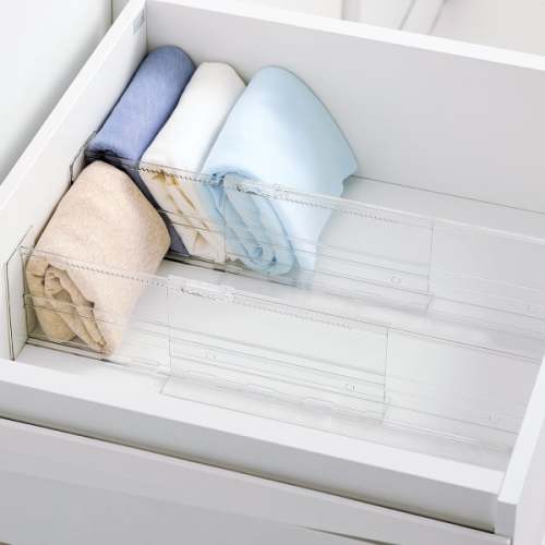Everything Organizer Deep Expandable Drawer Divider Clear Pkg/2 | The Container Store