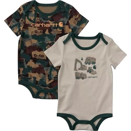 Carhartt Baby-Boys Set of Two Printed Short Sleeve Knit Bodysuit