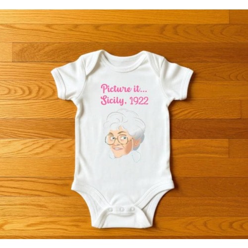 The Golden Girls Sophia Petrillo "Picture it Sicily 1922" baby onesie cute Golden Girls baby gift