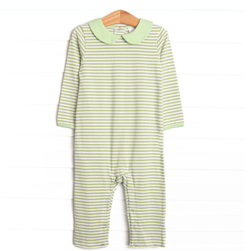 Elliot Romper, Light Green Stripe – Stitchy Fish