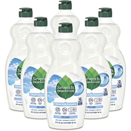 Seventh Generation Dish Soap Liquid, Fragrance Free, 19 oz. (Pack of 6, 36 Count Total)