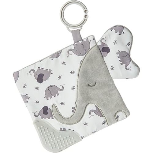 Mary Meyer Afrique Crinkle Teether Toy with Baby Paper and Squeaker, 6 x 6-Inches, Elephant