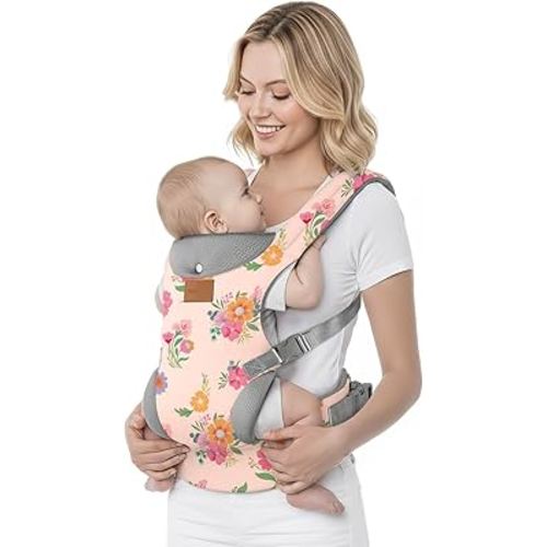 Baby Carrier, Ergonomic Adjustable Toddler Carriers for 7-33 Lbs, Cozy Lightweight Infant Carrier with Neck Support, Baby Chest Carriers with Lumbar Support for Parents (3-36 Months)