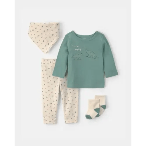 Baby Boy 4-Piece Dinosaur Outfit Set - Green/Ivory | Carter's