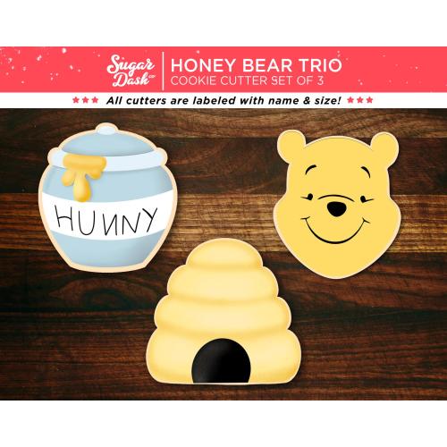 Honey Bear Cookie Cutter Set – Bee Hive, Honey Pot Trio