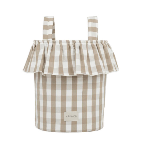 Vichy Basket - Oak + White · Minicoton
