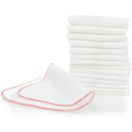 Buttons Flannel Baby Reusable Washable Natural Unbleached Wipes - 15 Pack