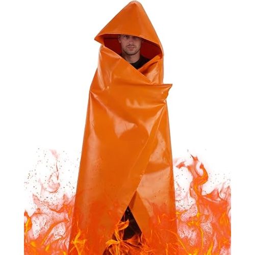 Emergency Fireproof Cloak for Home Essentials - Mondoshop Safe Fire Escape Cloak for Adults - Fire Retardant Suits Wrap Body for People