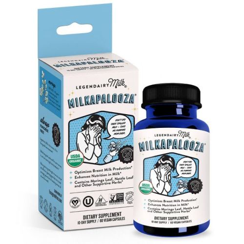 Legendairy Milk Milkapalooza Lactation Vegan Supplement - 60ct: Dietary Supplements, Herbal Capsules, 1040 mg Blend, Organic Certified