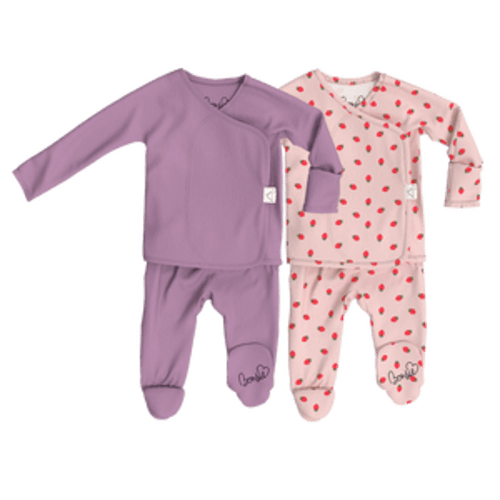 Baby Bundle Footie - Peony + Berry Twist – Bonsie Skin to Skin Babywear
