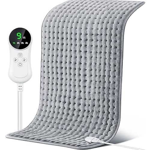 85x45cm Heating Pad for Back & Period Cramps, 9 Settings 4 Timers Heating Pads Large, Auto Shut Off, Machine Washable, Extra Large Heating Pad for Women, Winter & Christmas (85x45cm)