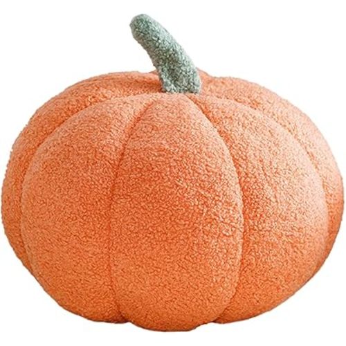 3D Simulated Pumpkin Pillow Plush Pillow Sofa Cushion (7.8inch, Orange)