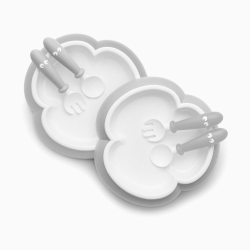BabyBjörn Baby Plate, Spoon and Fork (2 Sets) - Gray