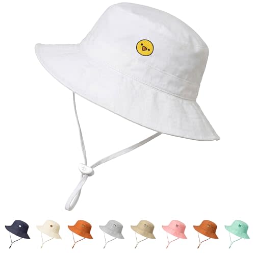 RIVBOS Baby Sun Hat UPF 50+ Cute Animal Pattern Summer Beach Kids Toddler Bucket Hat for Boys Girls 0-7 Years