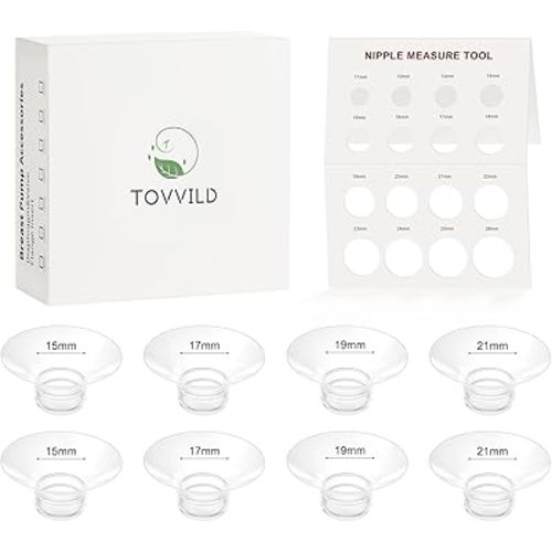 8PCS Flange Sizing Kit Compatible with Momcozy M5/M6/M9/V1 Pro/V2 Pro/Elvie/eufy/Paruu and Most 24mm Flanges/Shields,15mm/17mm/19mm/21mm Flange Insert