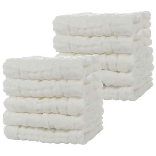 Baby Muslin Bath Towels, 10 Pack Cotton Baby Face Towel,White