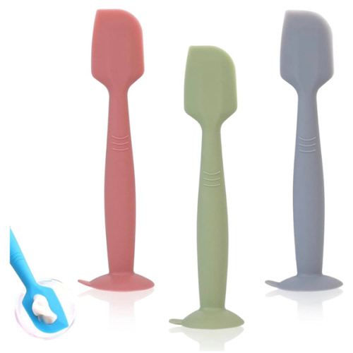 Baby Diaper Cream Spatula Applicator 3 Pack Butt Paste Spatula Soft Silicone,Diaper Rash Cream Applicator, Baby Essentials Must Haves Newborn Stuff (Red Green Grey)