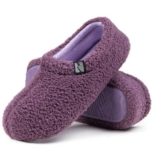 RockDove Women's Teddy Fleece Closed Back Slipper, Size 9-10 US Women, Violet