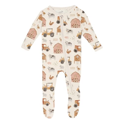 KicKee Baby & Toddler Zipper Footie – Ultra-Soft Viscose from Bamboo Pajamas with Flip Paws & Grips
