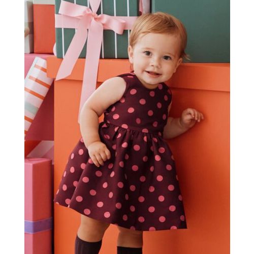 Baby Sleeveless Polka Dot Dress & Bloomers Set