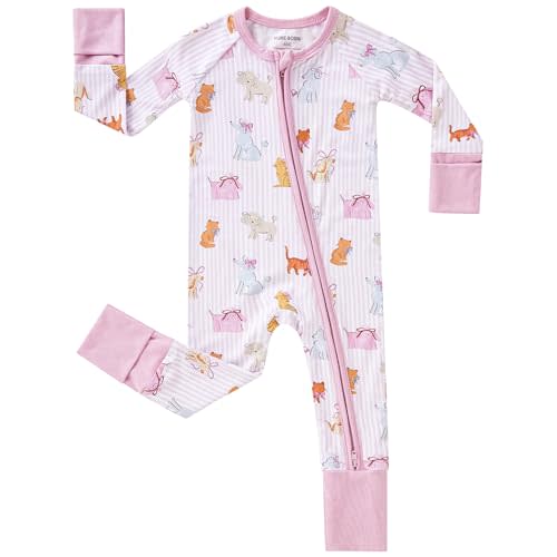 pureborn Baby Infant Boys Girls Zipper Sleeper Snug Fit Viscose from Bamboo Pajamas 0-24 Months