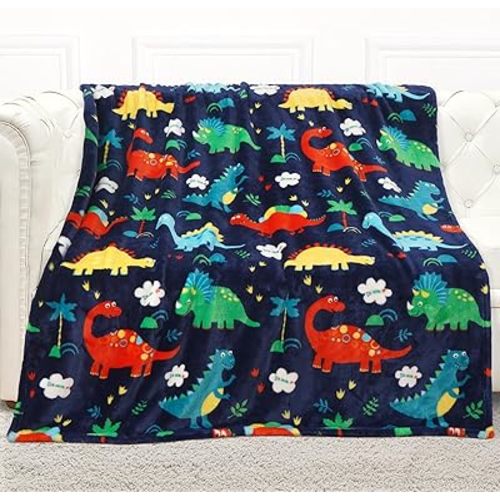mermaker Manta para Niños y Niñas, Manta Gruesa de Dinosaurios para Niños y Adolescentes, para Cuna, Carrito, Regalos de Cumpleaños, Navidad y Pascua (50 x 60 pulgadas)