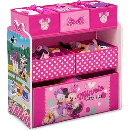 Delta Children Disney Minnie Mouse 6 Bin Design and Store Toy Organizer