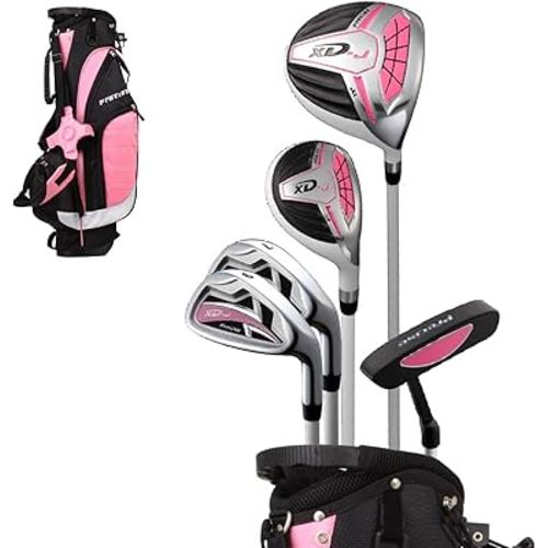 Precise XD-J Kids Golf Clubs Set – Boys’ & Girls’ Junior Golf Set with Lightweight Graphite Shafts, Hybrid, Putter & Stand Bag
