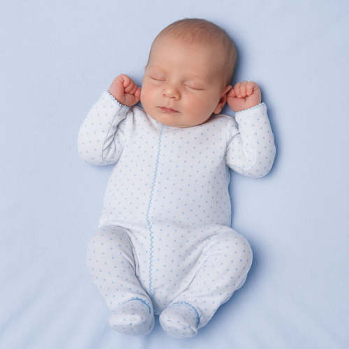 Mini Dots Footie - Blue