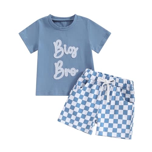 Bonangber Toddler Baby Boy Summer Clothes Letter Short Sleeve T Shirt/Romper Casual Shorts Set Brother Matching Outfits