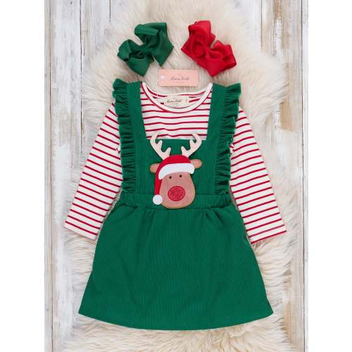 Reindeer Embroidered Corduroy Outfit, Size 12-18 Months