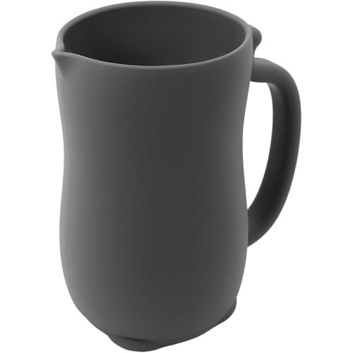 mandoo Baby Bath Rinse Cup - Food Grade Silicone - Shampoo & Body Washing Rinser Cup for Kids with Easy Grip Handle to Rinse Baby Shampoo and Soap - Baby Essentials (Dark Gray)