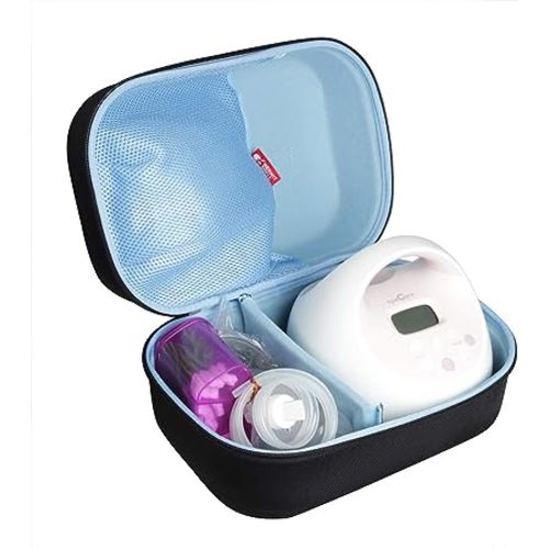 Hermitshell Travel Case for Spectra Baby USA S1 Plus / S2 Plus Premier Electric Breast Pump (Black+Blue)