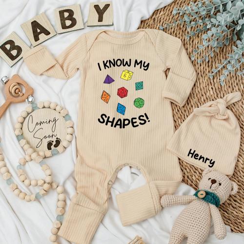 I Know My Shapes Baby Bodysuit, Funny Gamer Baby Outfit, Newborn Coming Home Clothes, Baby Shower Gift, Dnd Gifts