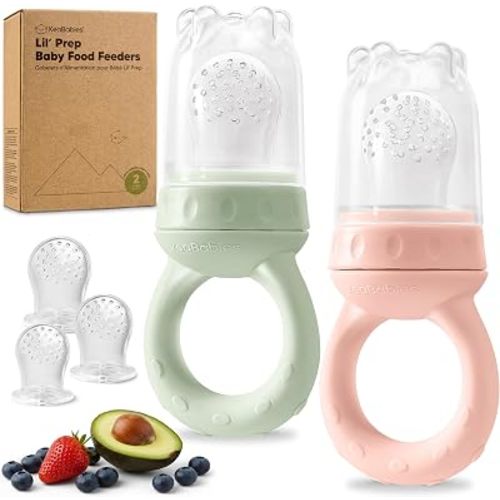 KeaBabies Baby Fruit Feeder 2pk, Silicone Baby Food Feeder,BPA-Free(Mellow)