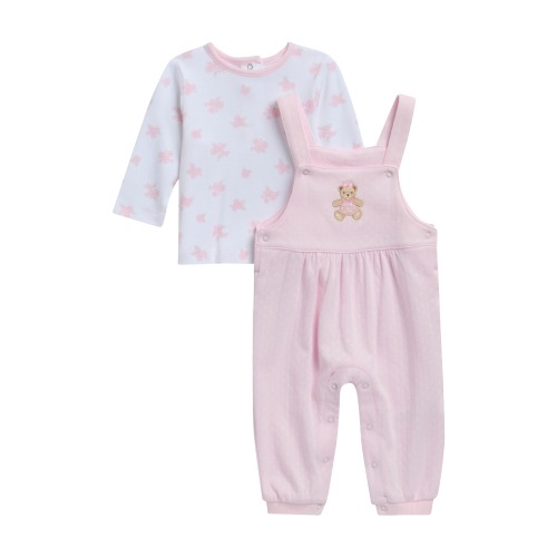 Organic Cotton Dainty Floral T-Shirt & Overalls Set