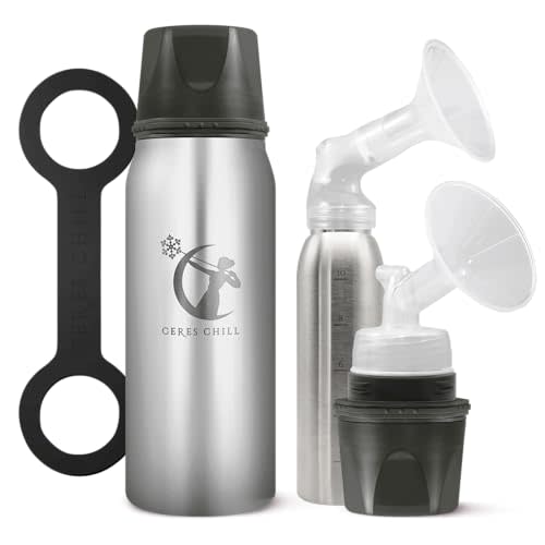 CERES CHILL OG Breastmilk Chiller & Warmer – 12–34oz Portable Breast Milk Cooler, Storage & Baby Bottle for Travel, Work or On-The-Go – Pump Compatible Container – Per My Last Email Steel