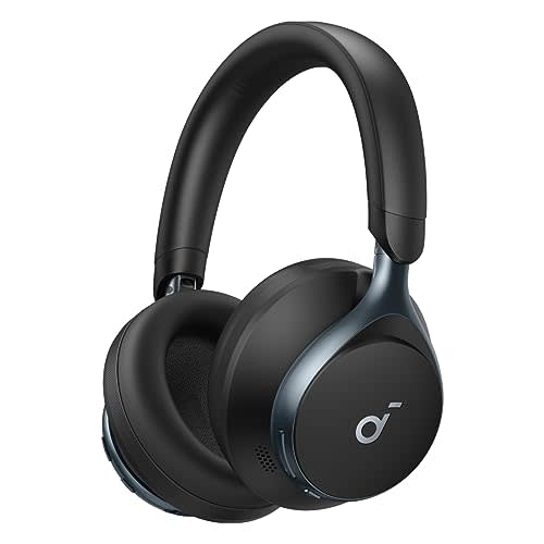Soundcore by Anker, Space One, Active Noise Cancelling Headphones, 2X Stronger Voice Reduction, 40H ANC Playtime, LDAC Hi-Res Wireless Audio, Comfortable Fit, Clear Calls, Bluetooth 5.3 (Abyss Black)