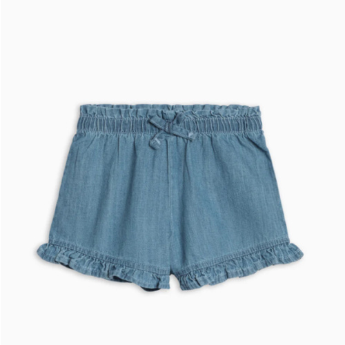 Callie Chambray Ruffle Waist Short
