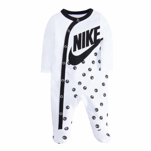 Nike Infant/Toddler Printed Footed Coverall (White(56D679-001)/Black, 0-3 Months)