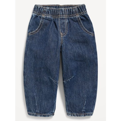 Pull-On Baggy Barrel-Leg Jeans for Toddler Girls
