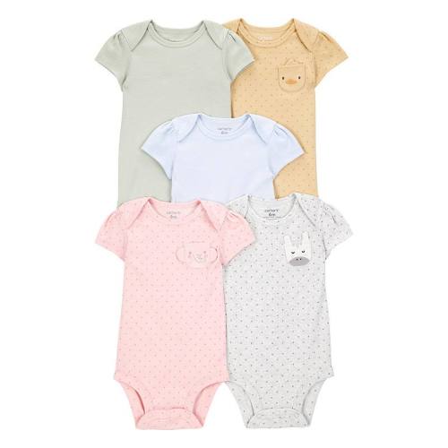 Baby Girl Carter's 5-pk. Animal Short Sleeve Bodysuit Set
