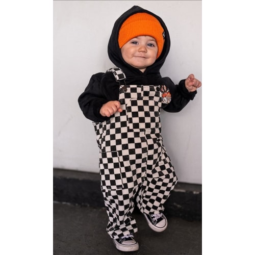 Classic Checkered Overalls - Black | Little Trouble