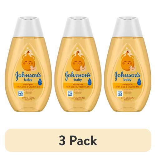 (3 pack) Johnson's Baby Shampoo with Aloe & Vitamin B5, Tear-Free, 3.4 fl. oz