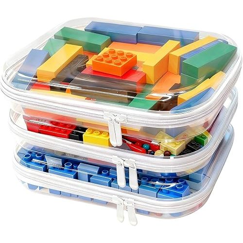 3PCS Clear Hard Shell Zipper Case,9.9*7.9*2in,Travel Toiletry Cosmetic Bags