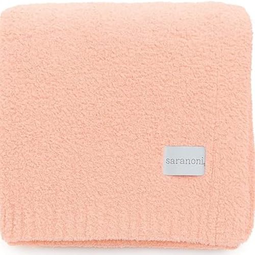 SARANONI Bamboni Luxury Baby Blanket | Cozy & Soft Plush Receiving Blankets | Perfect for Girls & Infant Baby Boy Blankets | Peach - 30” x 40"