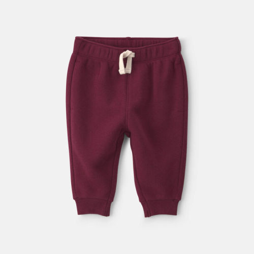 Baby Boy Fleece Pants - Burgundy | Carter’s Oshkosh Canada